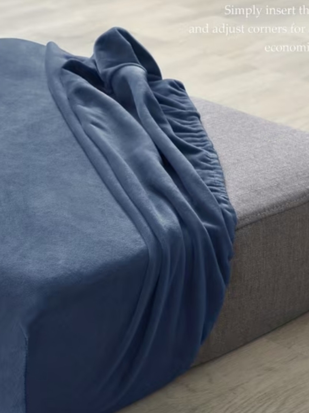 Blue Velvet Fitted Sofa Cushion Covers NWOT